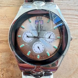 U.S. Army Silver and Brown Watch FAKE SUB DIALS!!